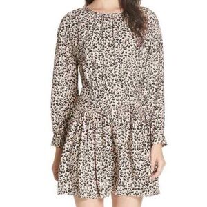 Rebecca Taylor Silk Animal Print Mini Dress Black and Cream size 2 Party Events